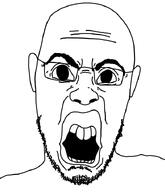 angry antialiased big_eyes big_lips buck_teeth disgusted ear glasses nuvariant open_mouth soyjak stubble variant:halojak // 620x720 // 78.3KB