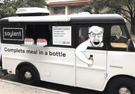 angry arm bottle glasses hand holding_bottle holding_object holding_soylent irl irl_background meta:dailyjak open_mouth plastic_bottle soy soyjak soylent soylent_(cacao) soylent_(cafe_chai) soylent_bottle stubble text truck variant:feraljak // 1785x1241 // 1.4MB