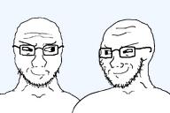 2soyjaks are_you_soying_what_im_soying looking_at_each_other series:trios_&_duos smug subvariant:soyak_(smug) subvariant:soyak_front template transparent_background variant:soyak // 1200x800 // 20.1KB