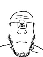 bald cyclops glasses neutral stubble subvariant:neutralplier variant:markiplier_soyjak white_background // 600x800 // 86.7KB