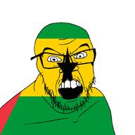 angry country flag glasses jacksepticeye looking_at_you mustache open_mouth sao_tome_and_principe soyjak stubble teeth variant:feraljak youtube // 1500x1500 // 26.0KB