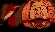album_cover blood chelsea_grin evil glasses gore horror knife music ominous open_mouth scary soyjak stubble tongue variant:bernd // 1928x1125 // 2.2MB
