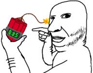 arm closed_mouth dynamite explosive hand holding_object mustache pointing soyjak stubble variant:holdjak // 592x461 // 50.1KB