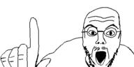 animated ext=gif finger finger_wag glasses open_mouth point soyjak stubble variant:pointjak // 500x250 // 226.5KB