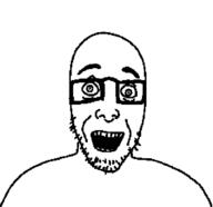 cross_eyed open_mouth smile soyjak stubble variant:unknown // 800x774 // 11.3KB