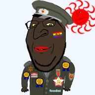 award baby brown_skin clothes commie communism deformed fat flag:minor_attracted_person foodist glasses hammer_and_sickle happy hat jews judaism jude kike kike_nose nigger pedophile red_lips schwarze_sonne silberfisch_(namefag) slopjak smile sonnenrad star_(symbol) stubble subvariant:wholesome_soyjak sun symbol uniform variant:gapejak variant:meximutt // 2048x2048 // 674.4KB