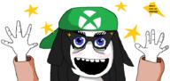 blue_eyes blush cap clothes hand happy hat open_mouth star there_was_an_attempt variant:soytan xbox // 924x437 // 37.1KB