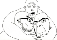 3soyjaks ear friendship hugging kiss meta:tagme multiple_soyjaks open_mouth smile tooth variant:cobson variant:unknown variant:vlodson // 2464x1728 // 2.4MB