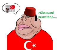 angry bloodshot_eyes brown_skin chud clenched_teeth closed_mouth clothes countrywar crying fez flag glasses greentext hair hat i_am_not_obsessed meta:flag_overdose meta:possibly_duplicate obese obsessed obsessed_brimstone soyjak speech_bubble text thought_bubble turkiye variant:chudjak yellow_sclera // 1103x971 // 163.5KB