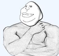 looking_down man muscles smile transparent_background variant:meximutt // 888x849 // 413.1KB