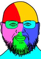 bald beard closed_mouth colorful glasses lips soyjak variant:billy // 419x610 // 12.4KB