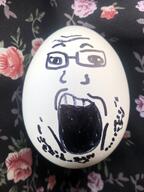 egg glasses irl open_mouth soyjak stubble variant:markiplier_soyjak // 1535x2048 // 335.9KB