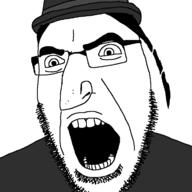 clothes glasses hat jewish_nose judaism open_mouth stubble teeth variant:cobson // 721x720 // 38.9KB