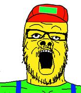 cap cartoon clothes glasses hat open_mouth sneed soyjak stubble the_simpsons variant:a24_slowburn_soyjak yellow // 454x520 // 26.4KB