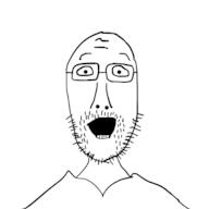 clothes glasses open_mouth soyjak stubble variant:unknown // 1818x1818 // 141.1KB