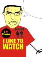 anger_mark angry clothes cuck ear femdom glasses hair i_love queen_of_spades soyjak subvariant:pol_face tshirt variant:chudjak yellow_skin // 617x825 // 195.6KB