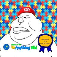#shutdownunanythingwiki all_unanything_users_look_like_this autism autistic award badge captain_0 closed_mouth clothes failraid fandom fat fatty gynaecomastia hat humor jigsaw_puzzle juaco_(user) logo mario mario_hat meximutt obese original_content shitnobodycaresabout super_mario text unanything_wiki unfunny unmario_wiki variant:meximutt video_game wiki yoshikoopa_(namefagunanything_creator) ytp // 500x500 // 154.3KB