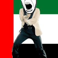 angry animated country dance flag gangnam_style glasses open_mouth soyjak stubble united_arab_emirates variant:cobson // 300x460 // 506.8KB