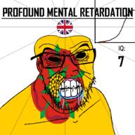angry bald bell_curve black_eyes black_hole black_sclera british clenched_teeth closed_mouth country cracked_teeth drool ear flag flag:lancashire flag:united_kingdom flower glasses hair iq iq_bell_curve lancashire lancaster_rose mustache nightmare_fuel no_pupils plant profound_mental_retardation retard rose soyjak stubble text united_kingdom variant:feraljak wrinkles // 1024x1024 // 150.6KB