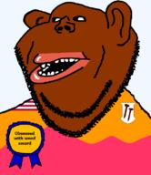 award bong_county brown_skin clothes country ear flag flag:bong_county flag:liberia hair liberia liberian lips mutt obsessed open_mouth soyjak stubble subvariant:impish_amerimutt teeth text transparent transparent_background variant:impish_soyak_ears weed // 685x793 // 36.5KB