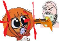 agugu anti_ongezellig baby babyjak beard blood glasses gore looking_at_you ongezellig orange_hair pacifier shooter shooting tranny variant:gapejak // 944x663 // 508.8KB