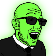 artist:pakistani_coal_miner clothes ear glasses glowing green_skin looking_to_the_right open_mouth stubble suit teeth transparent_background variant:esam // 443x474 // 33.0KB