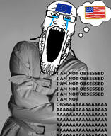 clothes crying european european_union flag flag:european_union flag:united_states gigachad i_am_not_obsessed open_mouth rent_free schizo soyjak star_(symbol) stretched_mouth thought_bubble united_states variant:markiplier_soyjak // 1080x1317 // 552.0KB