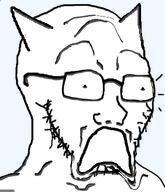 cat_ear glasses open_mouth scared series:unfunnycreature soyjak stubble subvariant:doctos template tongue unfunny_creature variant:soyak // 331x385 // 66.9KB