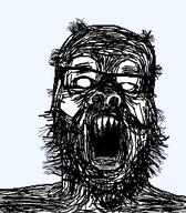 balding glasses hair hairy horror open_mouth schizo sharp_teeth stubble template transparent_background variant:a24_slowburn_soyjak white_eyes white_sclera // 454x520 // 21.4KB