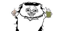 animal cat collared_shirt glasses grin hair labubu matcha mullet mustache nose_piercing nose_ring series:fusionjaks smug stubble variant:catjak variant:mulletjak // 960x533 // 34.7KB