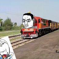 2soyjaks angry animated arm closed_mouth glasses grin hair hand holding_object irl_background smile stubble subvariant:wholesome_soyjak train variant:chudjak variant:gapejak // 388x394 // 419.0KB