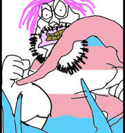 flag flag:transgender_pride_flag glasses low_effort low_quality low_resolution meta:op_took_a_selfie_of_xerself nobody_looks_like_this open_mouth squid stubble tranny transgender_flag troon variant:megjak // 1170x1239 // 556.9KB