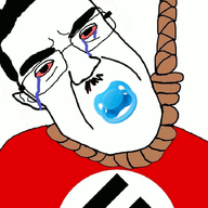 animated bloodshot_eyes clothes crying glasses hair hanging mustache nazism pacifier politics rope soyjak subvariant:patrick suicide swastika variant:chudjak // 735x719 // 143.4KB