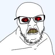 biting_lip crazed possessed red_eyes red_sclera rotten_teeth template variant:feraljak white_skin // 1025x1025 // 25.6KB