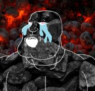 buff coal crying open_mouth pink_eyes sad subvariant:mexiaryan variant:meximutt white_outlines // 886x851 // 903.3KB