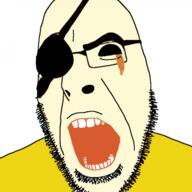 eyepatch furry glasses jackbox meta:tagme open_mouth rabbit scar soyjak stubble tee_ko teeth variant:cobson // 500x499 // 178.1KB