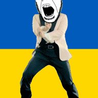 animated country dance flag full_body gangnam_style glasses irl open_mouth push_pin soyjak sticky stubble ukraine variant:cobson // 300x460 // 246.7KB