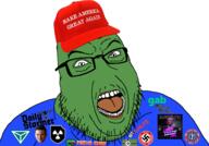 alt-right angry atomwaffen_division bitchute daily_stormer donald_trump fashwave frenschan frog gab glasses green_skin kekistan maga murdoch_murdoch open_mouth patriot_front pepe pol_(4chan) richard_spencer soyjak stubble swastika variant:hilbert_soyjak // 1949x1361 // 946.5KB