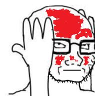 arm finna glasses hand hands_up red_skin soyjak stubble variant:soyak // 237x239 // 38.8KB