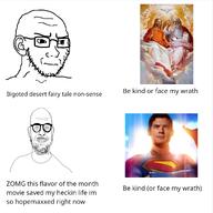 atheism atheism_(reddit) bald balding beard capeshit christianity cinema concerned cross desert dove fairy_tale father glasses god holy_spirit holy_trinity hope jesus jesus_christ movie religion stubble superhero superman superman_2025 trinity variant:microplasticsjak variant:soyak white_skin // 2048x2048 // 1.5MB