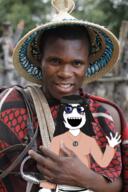 black_skin clothes hand hat lesotho lesothonigger mokorotlo open_mouth smile variant:soytan // 408x612 // 498.5KB