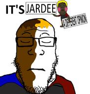 blonde_hair_ brown_hair brown_skin dark_eyes dark_skin nusoi nusoicaca sharty shartycuck subvariant:hunky_twink_sex_machine subvariant:neutralplier trend:jartycuck variant:alicia variant:markiplier_soyjak // 1280x1344 // 486.4KB