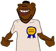 arm award black_skin ear hair hand nigger pointing sheeeitt soyjak stubble subvariant:impish_tyrone text variant:impish_soyak_ears variant:shirtjak // 1000x905 // 183.0KB