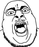 angry fat glasses open_mouth soyjak stubble template variant:chugsjak // 1124x1374 // 18.3KB