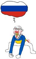 angry animated blood bloodshot_eyes butthurt clenched_teeth dance ear flag glasses hand leg monkey_dance nosebleed obsession red_eyes russia soyjak stubble subvariant:feralrage tantrum thought_bubble ukraine variant:feraljak vein yellow_teeth // 530x852 // 70.7KB