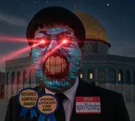 angry award big_nose black_skin brown_skin gill_koyim_(namefag) glowing jews judaism laser_eyes leaking meta:ai_generated meta:namefags name_tag nas:award rage red_eyes series:realistic_namefags shitskin subvariant:hunky_twink_sex_machine variant:alicia // 1072x960 // 226.5KB