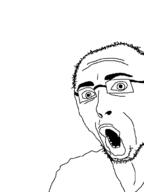 clothes glasses hair open_mouth soyjak stubble variant:unknown // 508x676 // 4.7KB