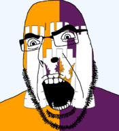 aberdeenshire angry british castle crown flag flag:aberdeenshire glasses hair looking_to_the_left open_mouth scotland soyjak stubble teeth thick_eyebrows united_kingdom variant:cobson // 721x789 // 78.8KB