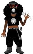 afro black_nails boots brown_skin chain choker eyebags eyeshadow fishnet knife mask meta:Approved_by_Warrior-Z painted_nails sonnenrad subvariant:soyniqua total_nigger_death totenkopf variant:soytan // 1352x2196 // 166.9KB