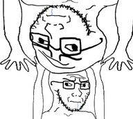 2soyjaks drool glasses holding_object meta:op_is_a_retarded_lazy_faggot_for_not_tagging_his_own_shit meta:tagme shitpost stubble subvariant:soyak_(irritated) variant:soyak white_skin // 1001x900 // 262.2KB